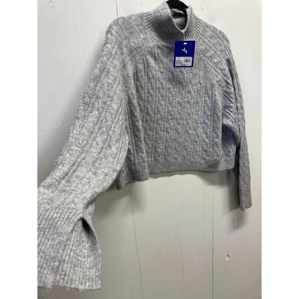 Joy Lab Women's Cropped Sweater Size Small Heather Gray New With Tags - Picture 2 of 8